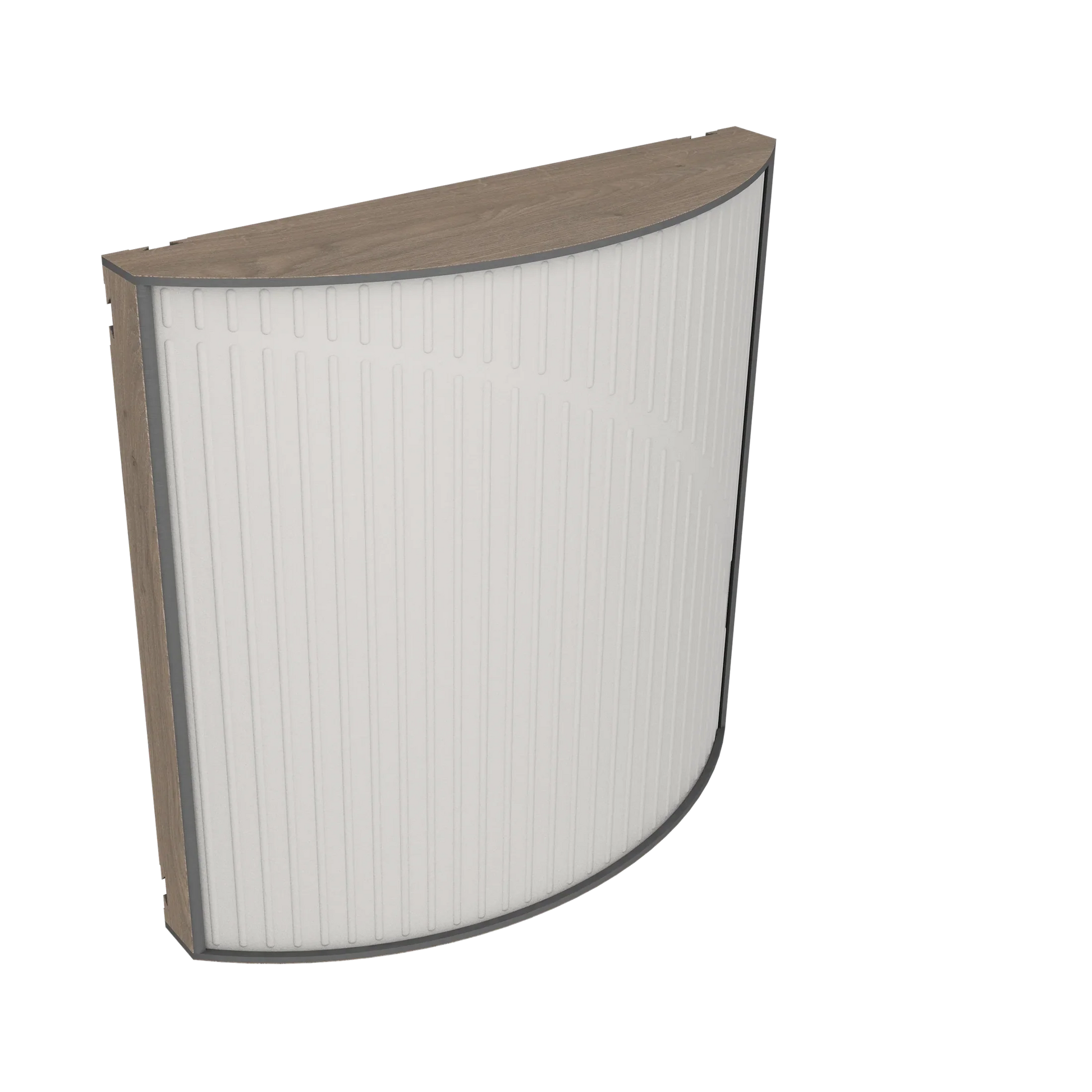 Vicoustic Cinema Round Ultra VMT Sound Absorbing Acoustic Panel in Light Grey and Brown Oak