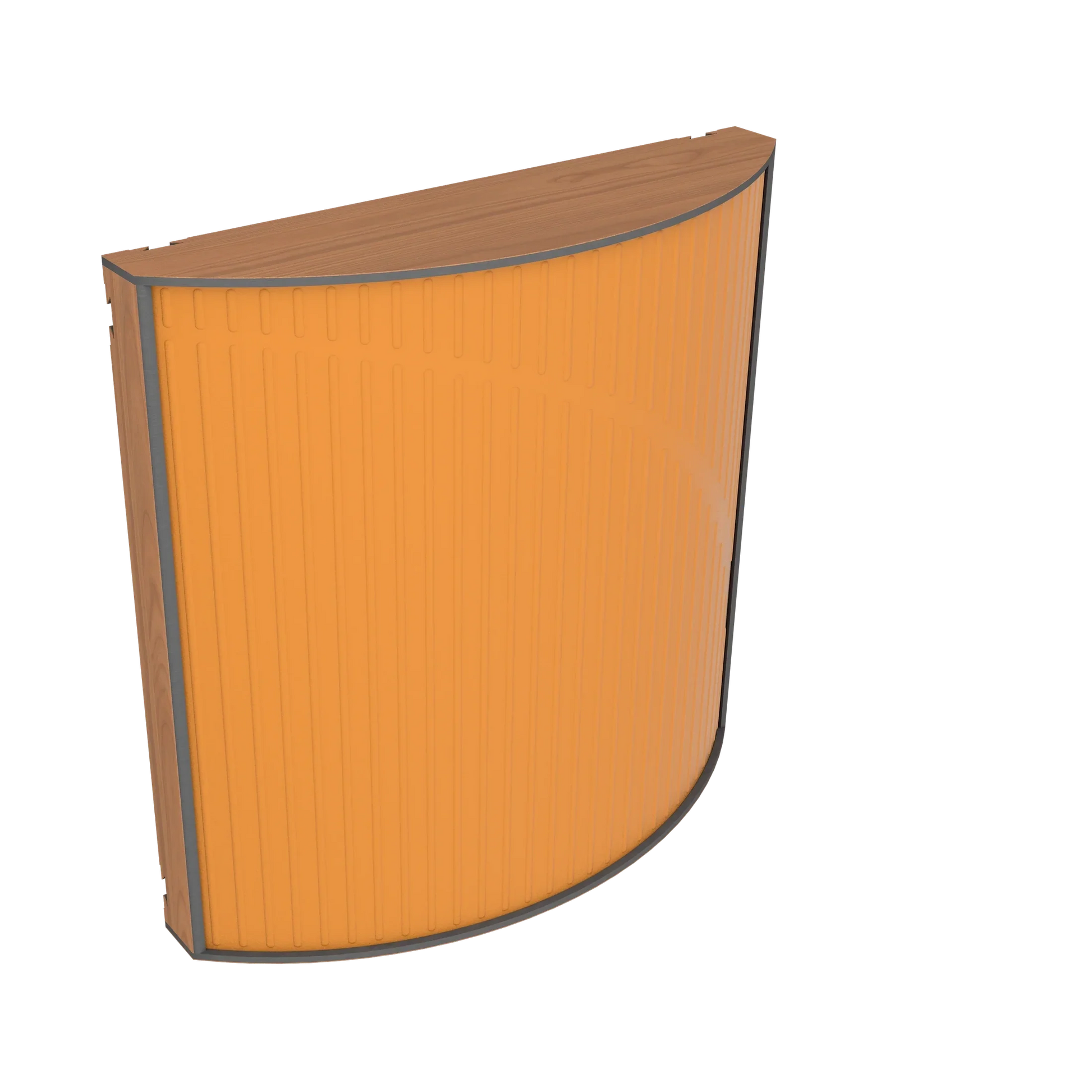 Vicoustic Cinema Round Ultra VMT Sound Absorbing Acoustic Panel in Pumpkin Orange and Locarno Cherry