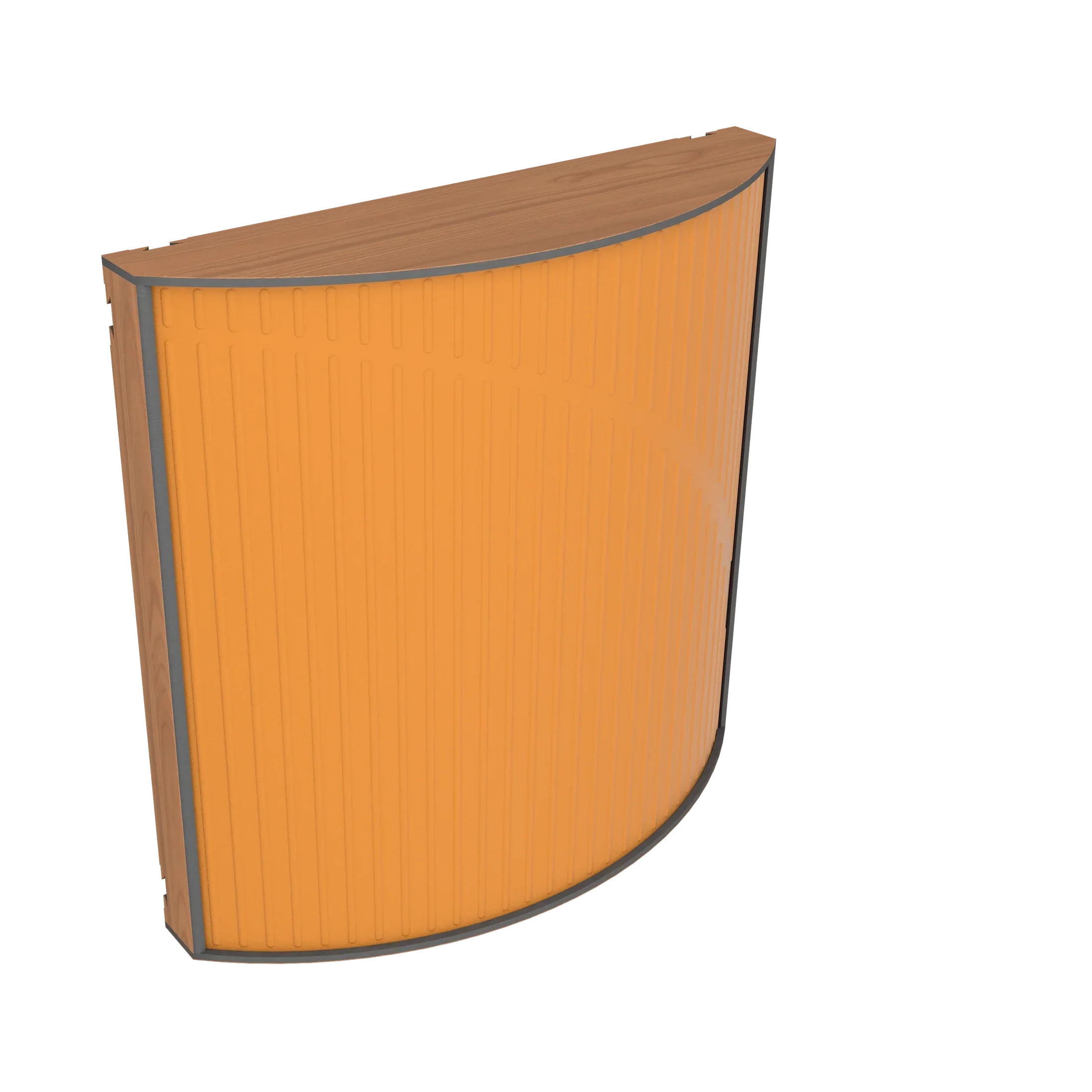 Vicoustic Cinema Round Ultra VMT Sound Absorbing Acoustic Panel in Pumpkin Orange and Locarno Cherry