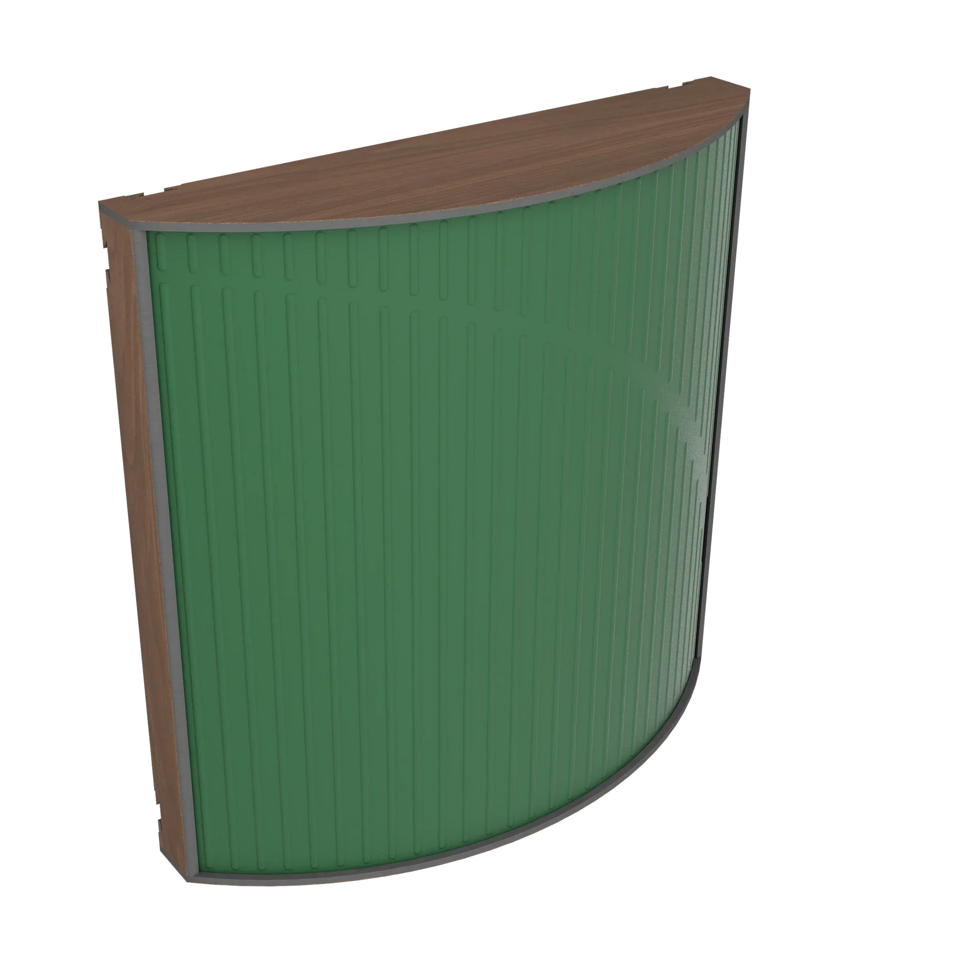 Vicoustic Cinema Round Ultra VMT Sound Absorbing Acoustic Panel in Musk Green and Dark Walnut