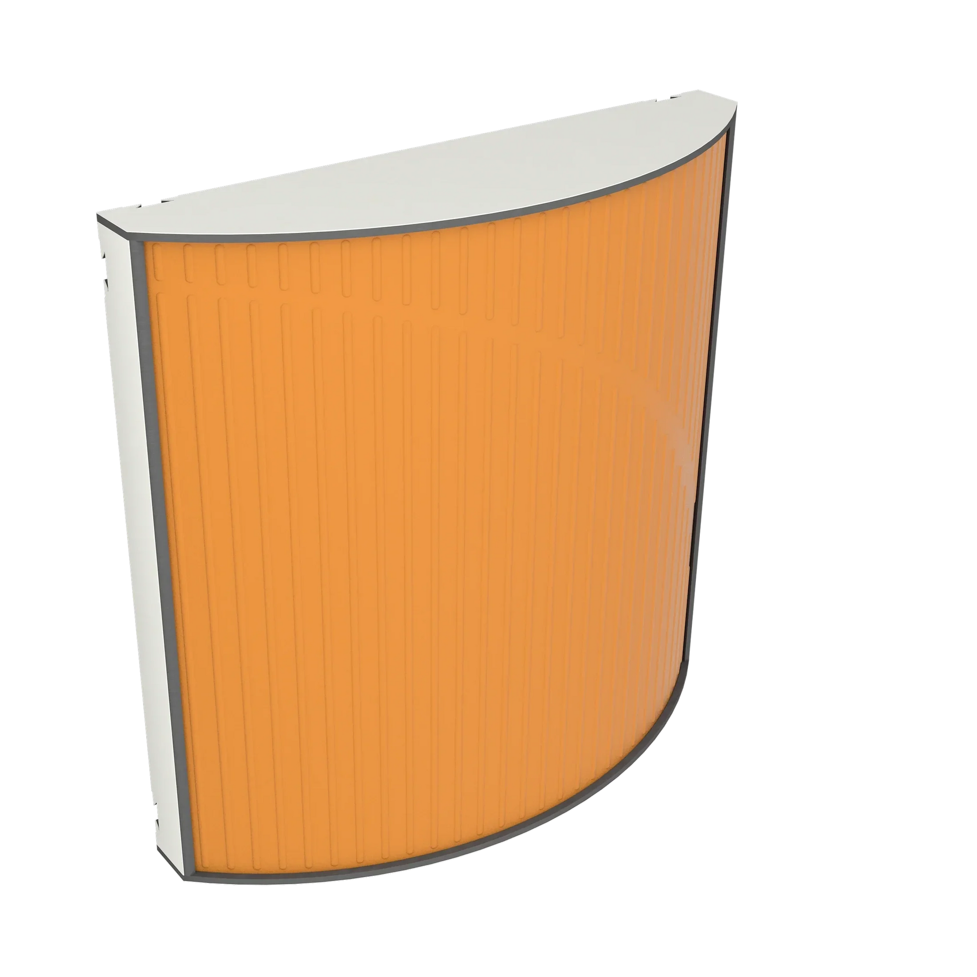 Vicoustic Cinema Round Ultra VMT Sound Absorbing Acoustic Panel in Pumpkin Orange and White Matte