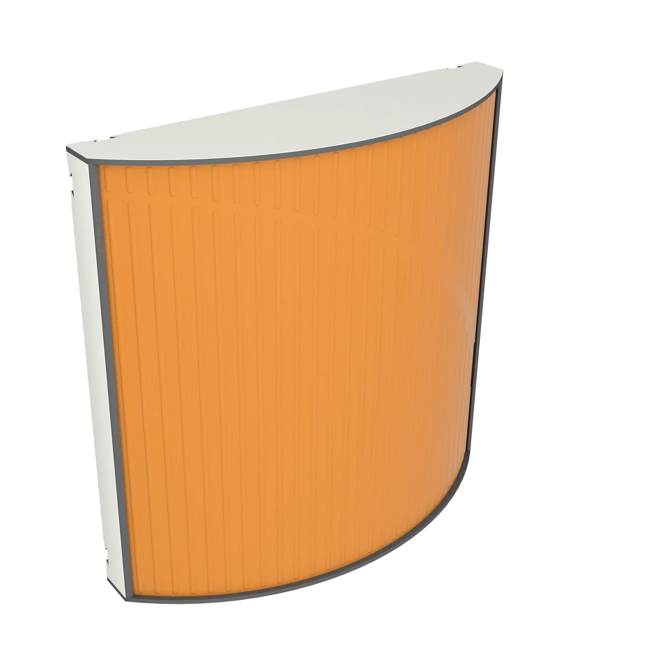 Vicoustic Cinema Round Ultra VMT Sound Absorbing Acoustic Panel in Pumpkin Orange and White Matte