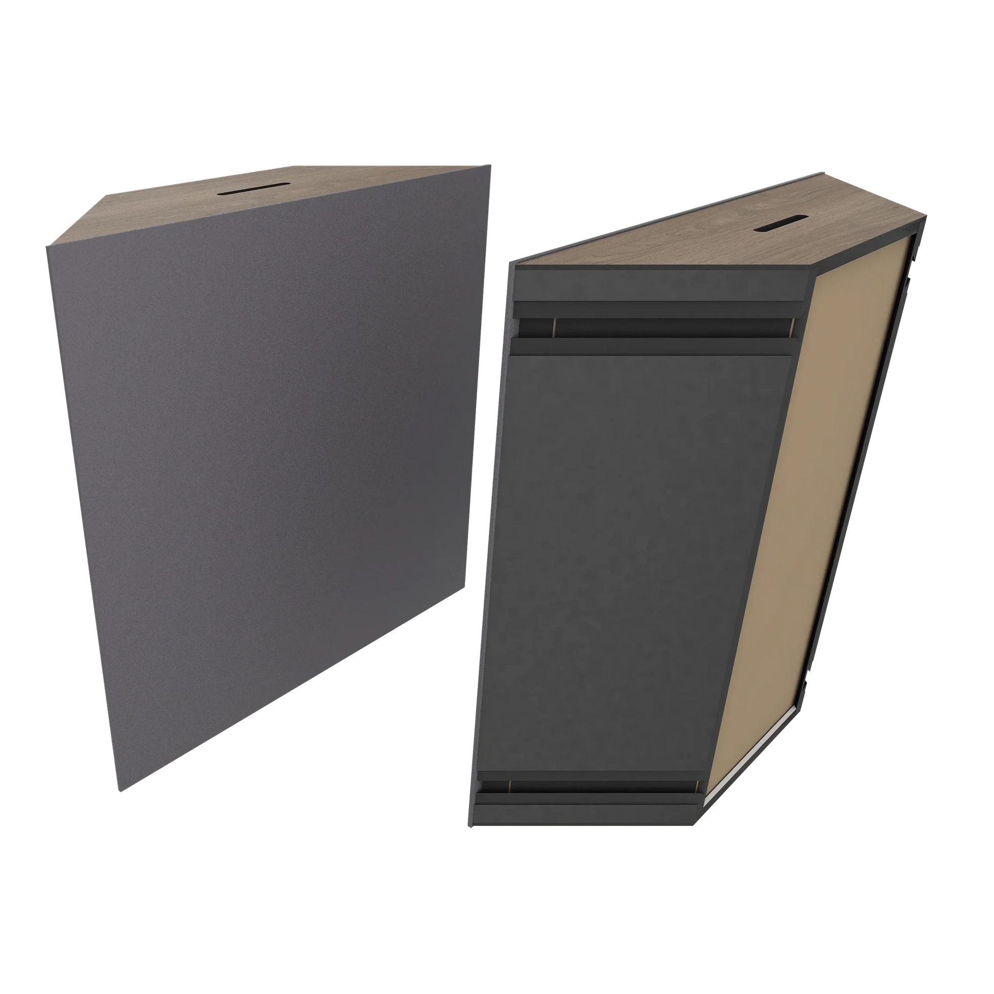 Vicoustic Super Bass Extreme Ultra VMT Bass Trap Acoustic Panel in Grey and Brown Oak