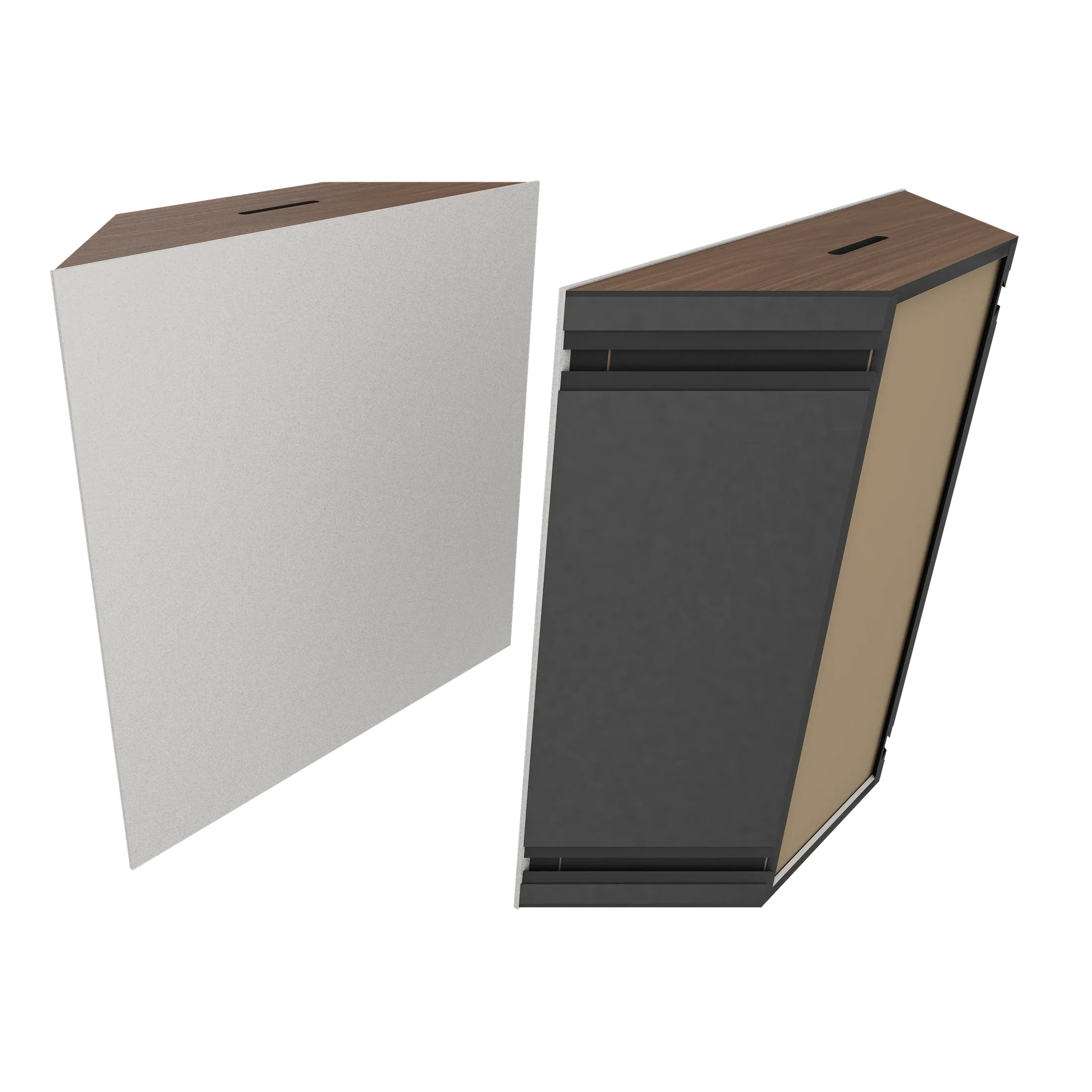 Vicoustic Super Bass Extreme Ultra VMT Bass Trap Acoustic Panel in Light Grey and Dark Walnut