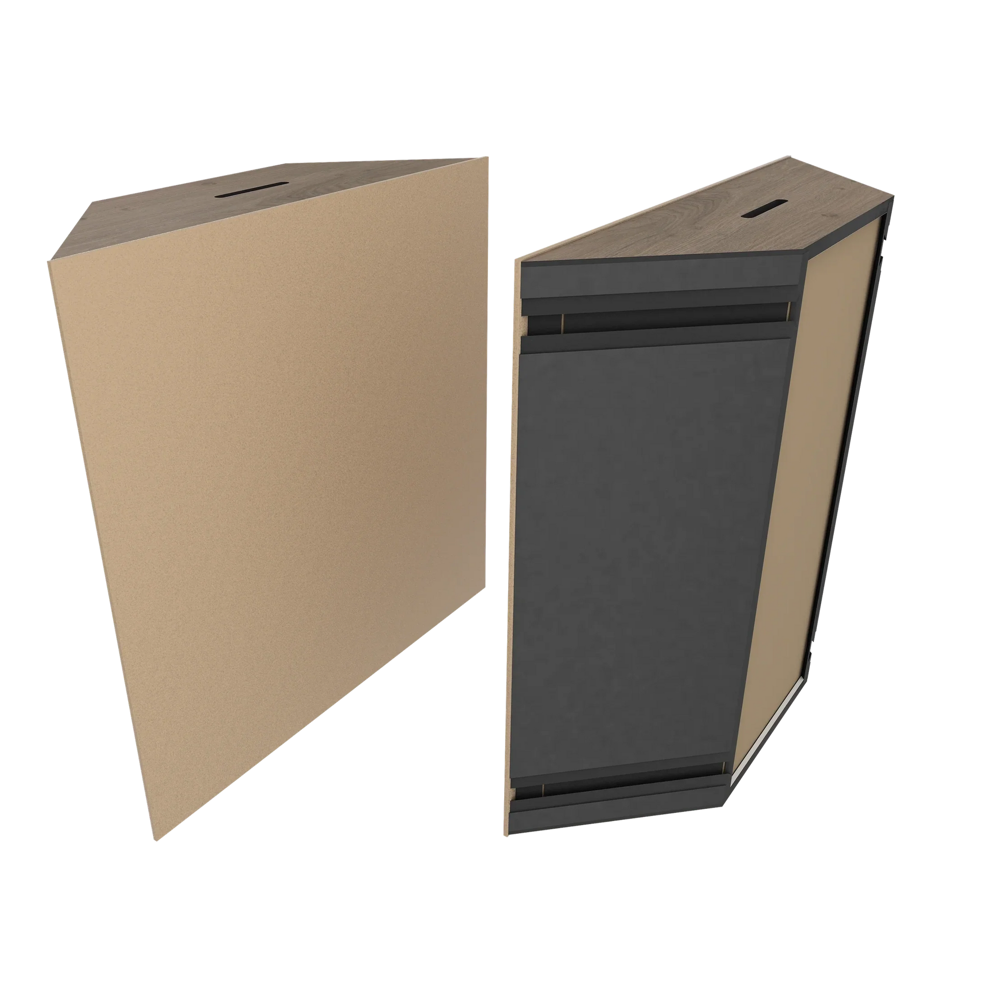 Vicoustic Super Bass Extreme Ultra VMT Bass Trap Acoustic Panel in Beige and Brown Oak