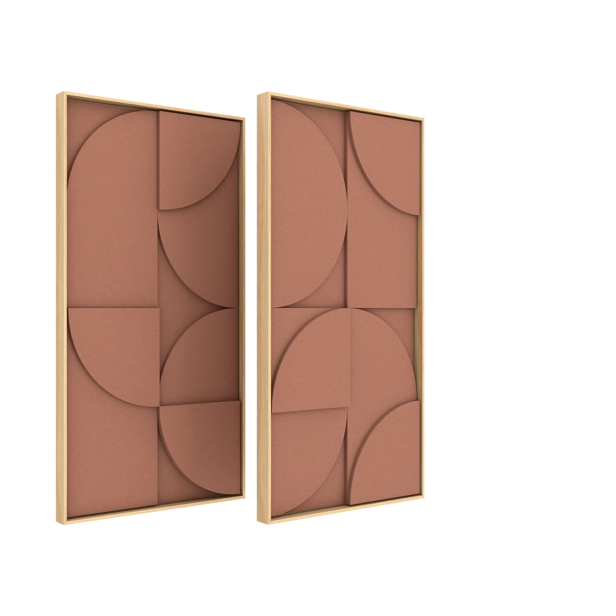 Vicoustic VicShape 3D Duo Sound Absorbing Acoustic Framed Relief Panel in Coral Haze