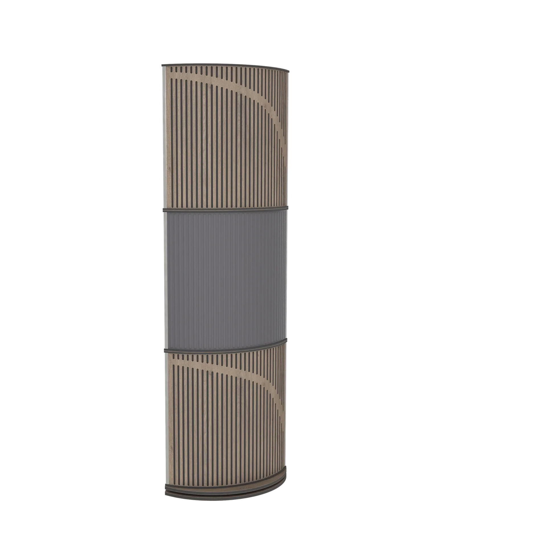 Vicoustic VicTotem Ultra VMT Free Standing Hybrid Acoustic Panel in Grey and Brown Oak