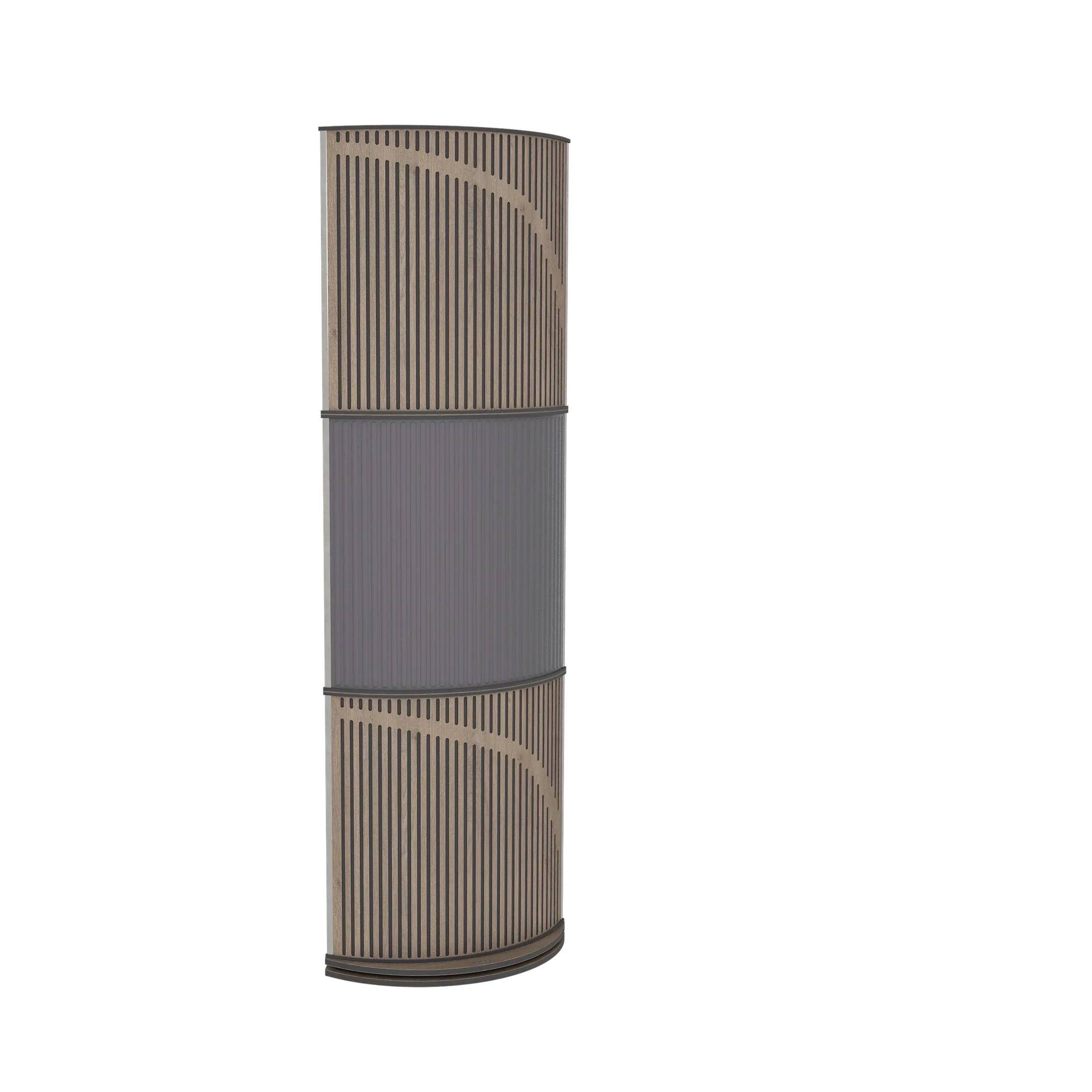 Vicoustic VicTotem Ultra VMT Free Standing Hybrid Acoustic Panel in Grey and Brown Oak