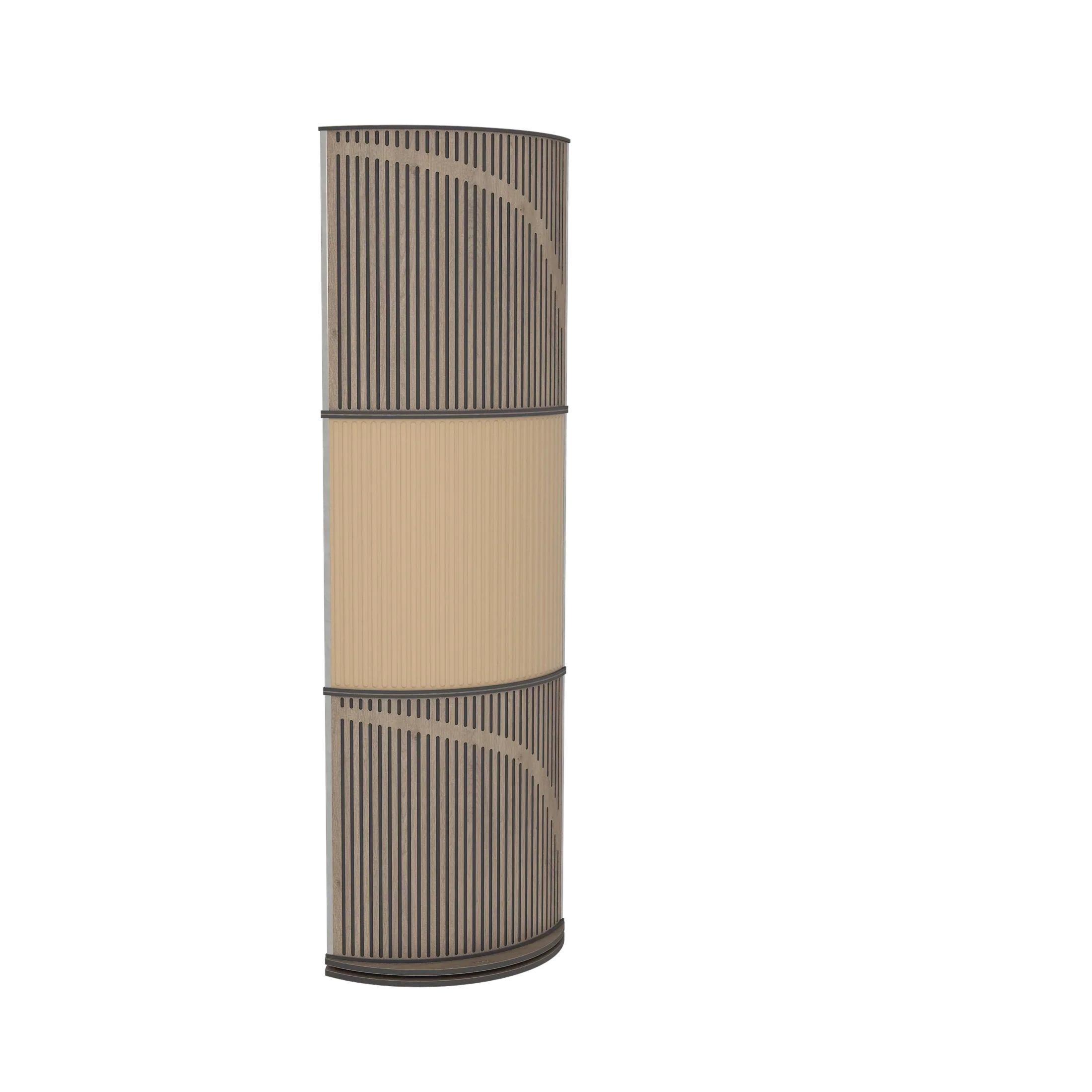 Vicoustic VicTotem Ultra VMT Free Standing Hybrid Acoustic Panel in Beige and Brown Oak