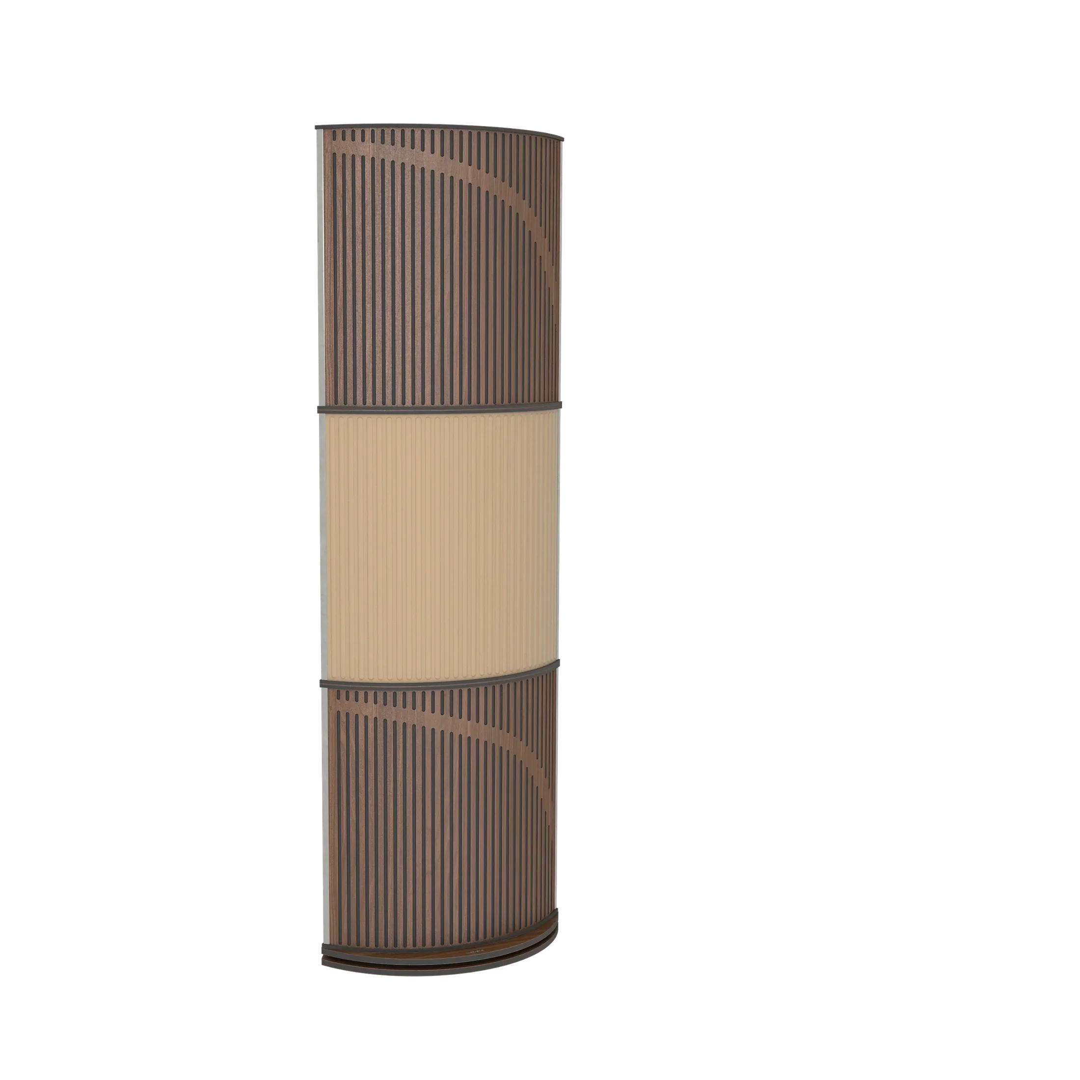 Vicoustic VicTotem Ultra VMT Free Standing Hybrid Acoustic Panel in Beige and Dark Walnut