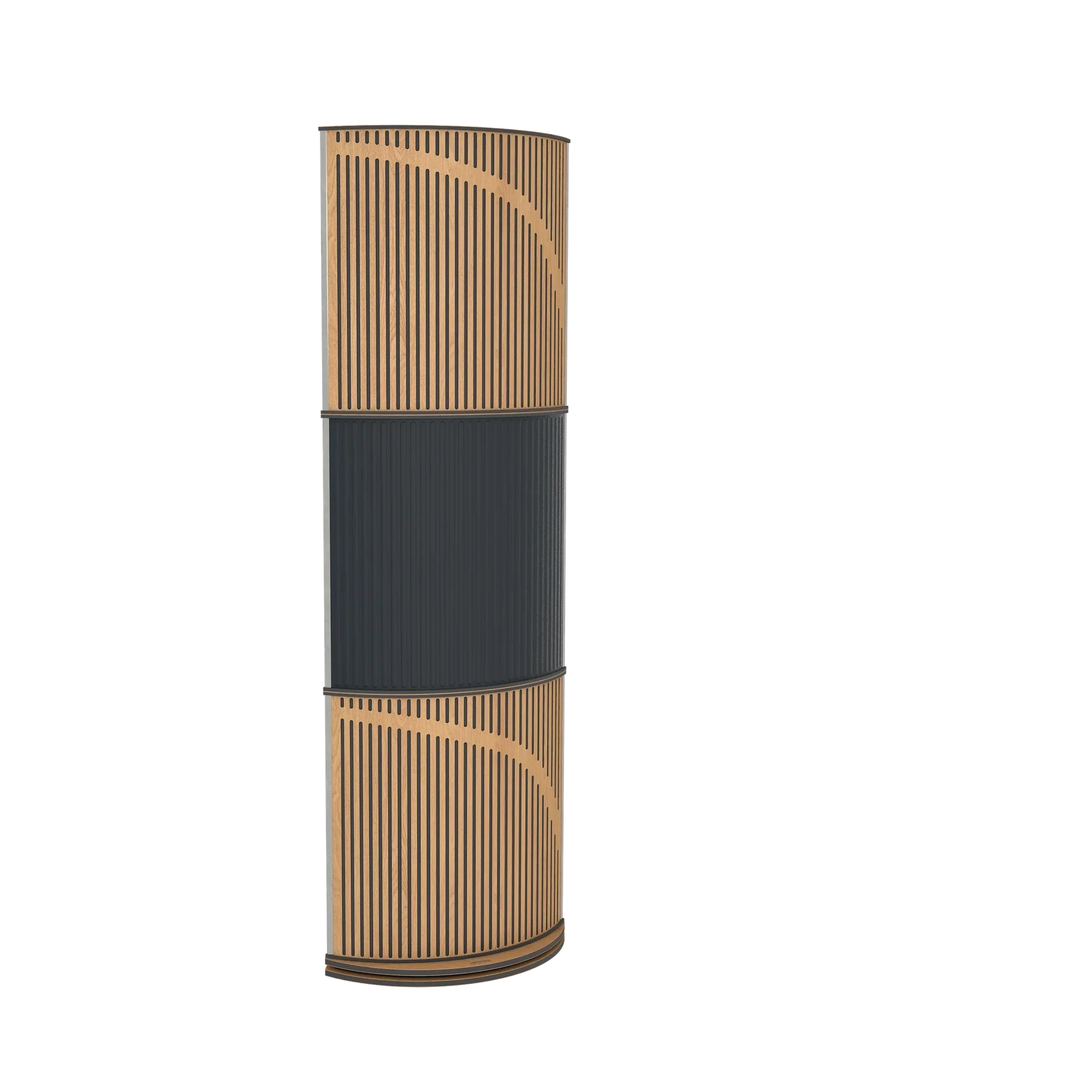 Vicoustic VicTotem Ultra VMT Free Standing Hybrid Acoustic Panel in Black and Natural Walnut