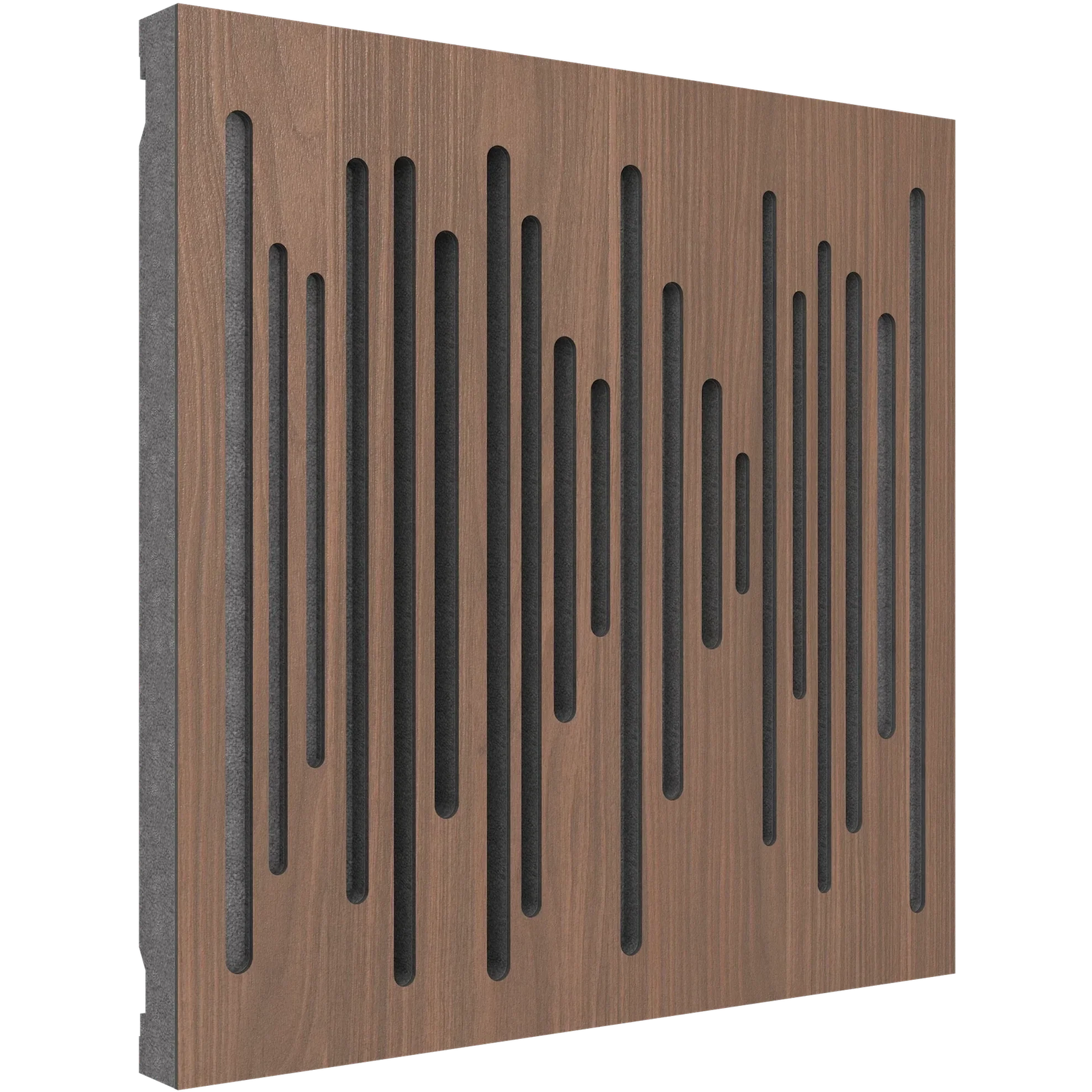 Vicoustic Wavewood Diffuser Ultra MKII Sound Diffusion Acoustic Panels in Dark Walnut and Grey